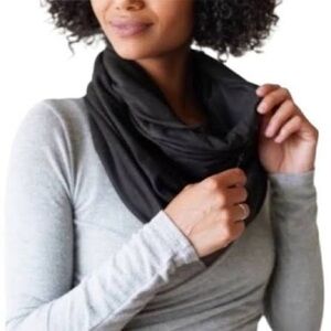 Beyond Yoga Infinity Scarf Hidden Pocket Classic Black Athleisure Layering